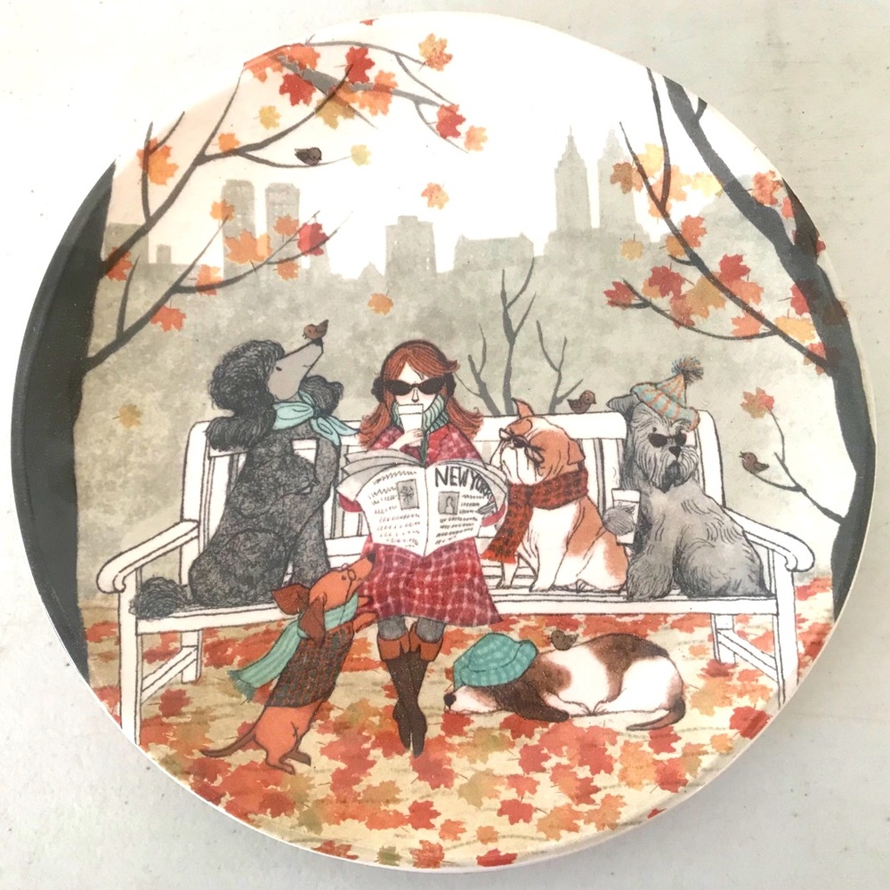 PIER 1 Autumn PARK AVENUE PUPPIES Salad Plate